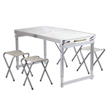 Încărca imaginea în galeria, Masa plianta ranforsata cu defect minor + 4 scaune