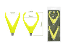 Încărca imaginea în galeria, Set suporturi lansetă Delphin HoldSET V+U / galben fluo