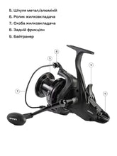 Încărca imaginea în galeria, Mulinetă pentru crap BRAIN Evidence 9+1BB