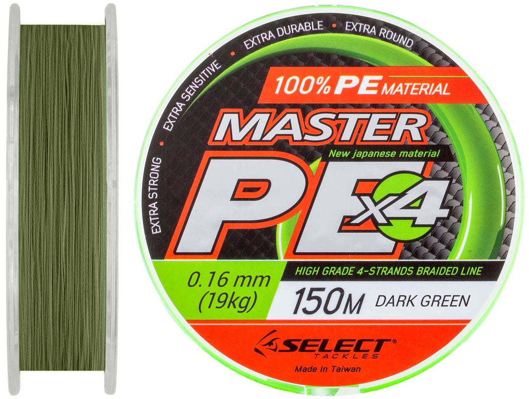 Шнур SELECT Master PE 150m (Зеленый)