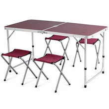 Încărca imaginea în galeria, Masă mare turistica pliantă cu 4 scaune