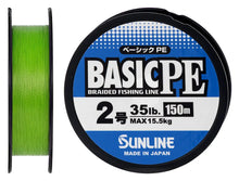 Încărca imaginea în galeria, Fir textil SUNLINE Basic PE X4 150m (Verde Fluo)
