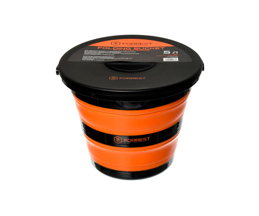 Складное ведро с крышкой Forrest Folding Bucket Orange with cover 5 L