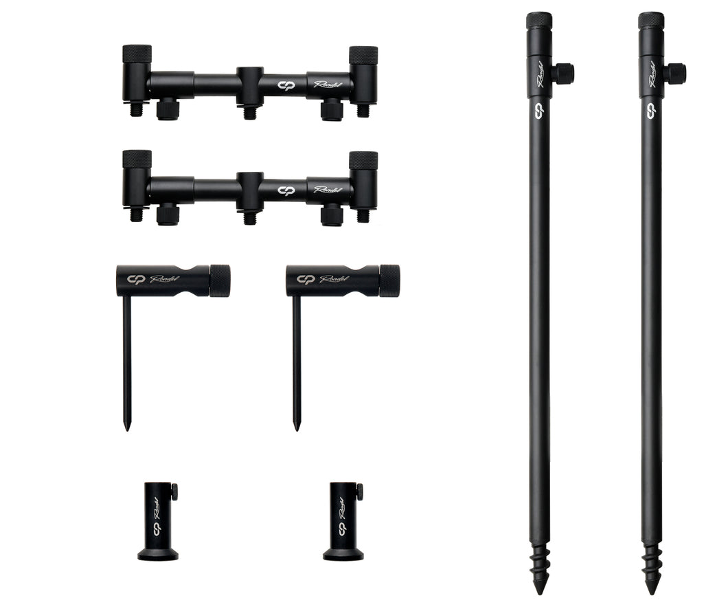 Kit suport pentru 2 lansete Carp Pro Rondel cu buzz bare pentru 2 lansete