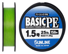 Încărca imaginea în galeria, Fir textil SUNLINE Basic PE X4 150m (Verde Fluo)
