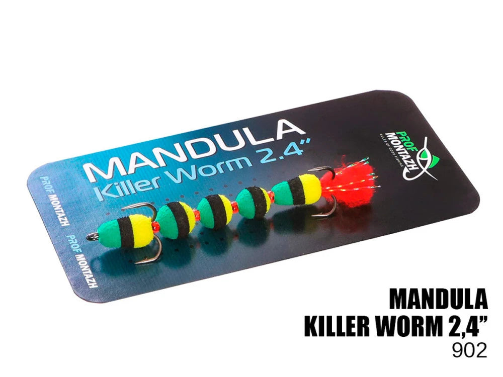 Мандула для хищника PROF MONTAZH Killer Worm 2.4' 5 секций 6 см