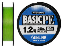 Încărca imaginea în galeria, Fir textil SUNLINE Basic PE X4 150m (Verde Fluo)
