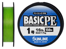 Încărca imaginea în galeria, Fir textil SUNLINE Basic PE X4 150m (Verde Fluo)
