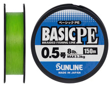 Încărca imaginea în galeria, Fir textil SUNLINE Basic PE X4 150m (Verde Fluo)
