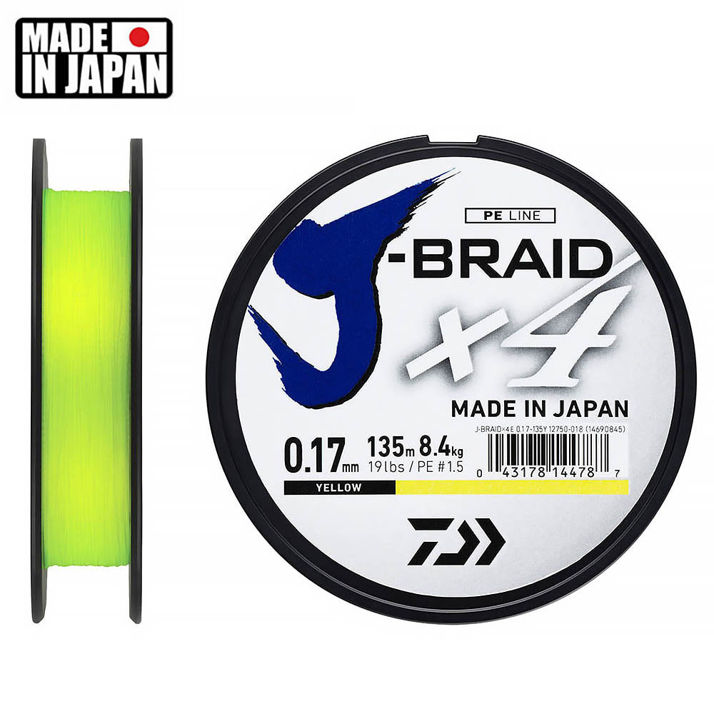 Шнур DAIWA J-Braid X4 PE 135m (Салатовый)