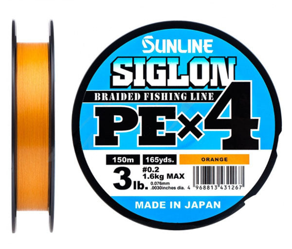Шнур SUNLINE Siglon X4 PE 150m (Оранжевый)